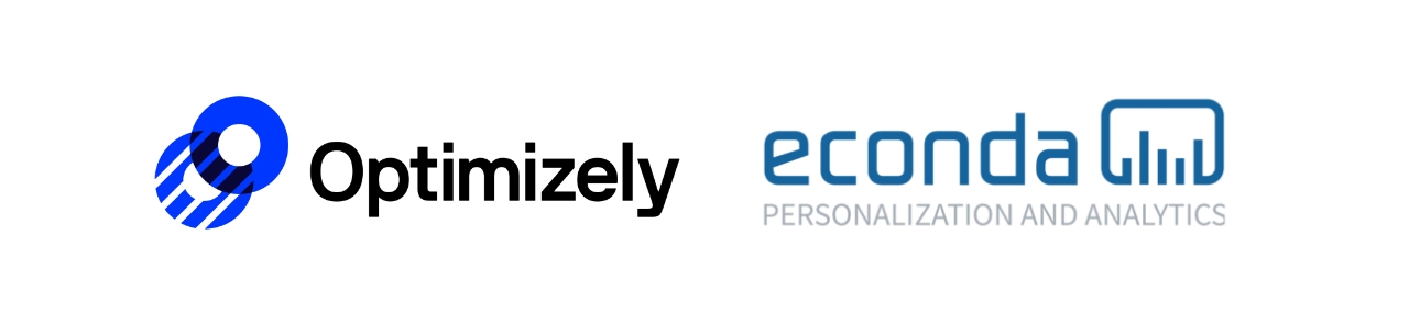 Technologien und Partner: Logo von Optimizely und Logo von econda